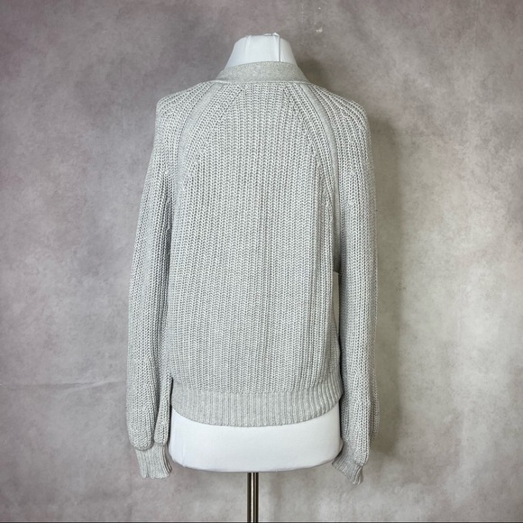 Apiece Apart Astro V Neck Knit Sweater Balloon Sleeves In Gray Marl Size XS - Picture 9 of 16